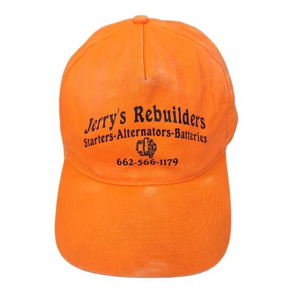 Otto Hunter Orange Jerrys Rebuilders Snapback Cap Trucker Baseball Hat - Picture 1 of 12